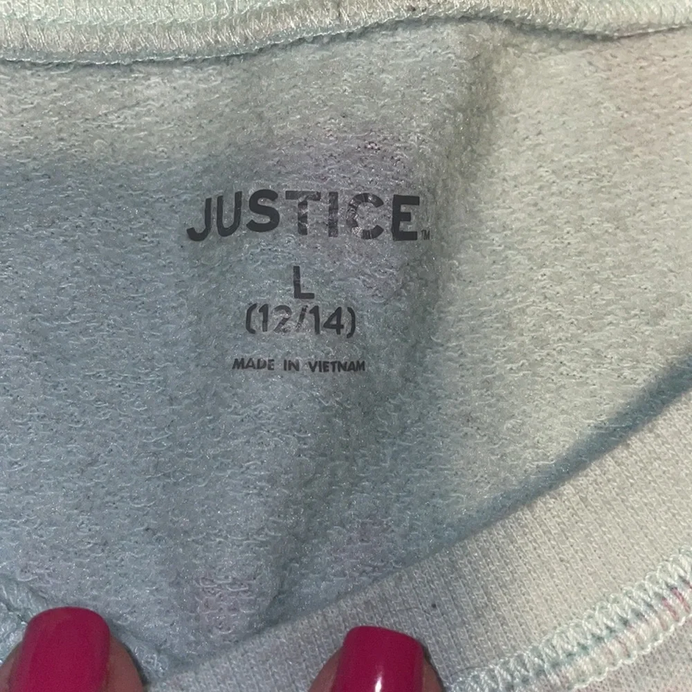Good used condition girls size 12/14 justice sweatshirt tie dye